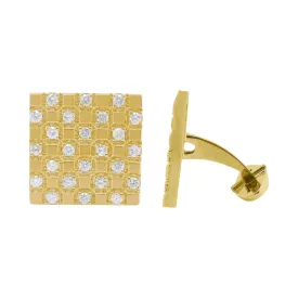 14K GOLD DIAMOND CALVIN CUFFLINKS