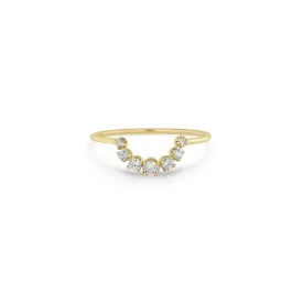 14k Graduated Prong Diamond Arch Ring