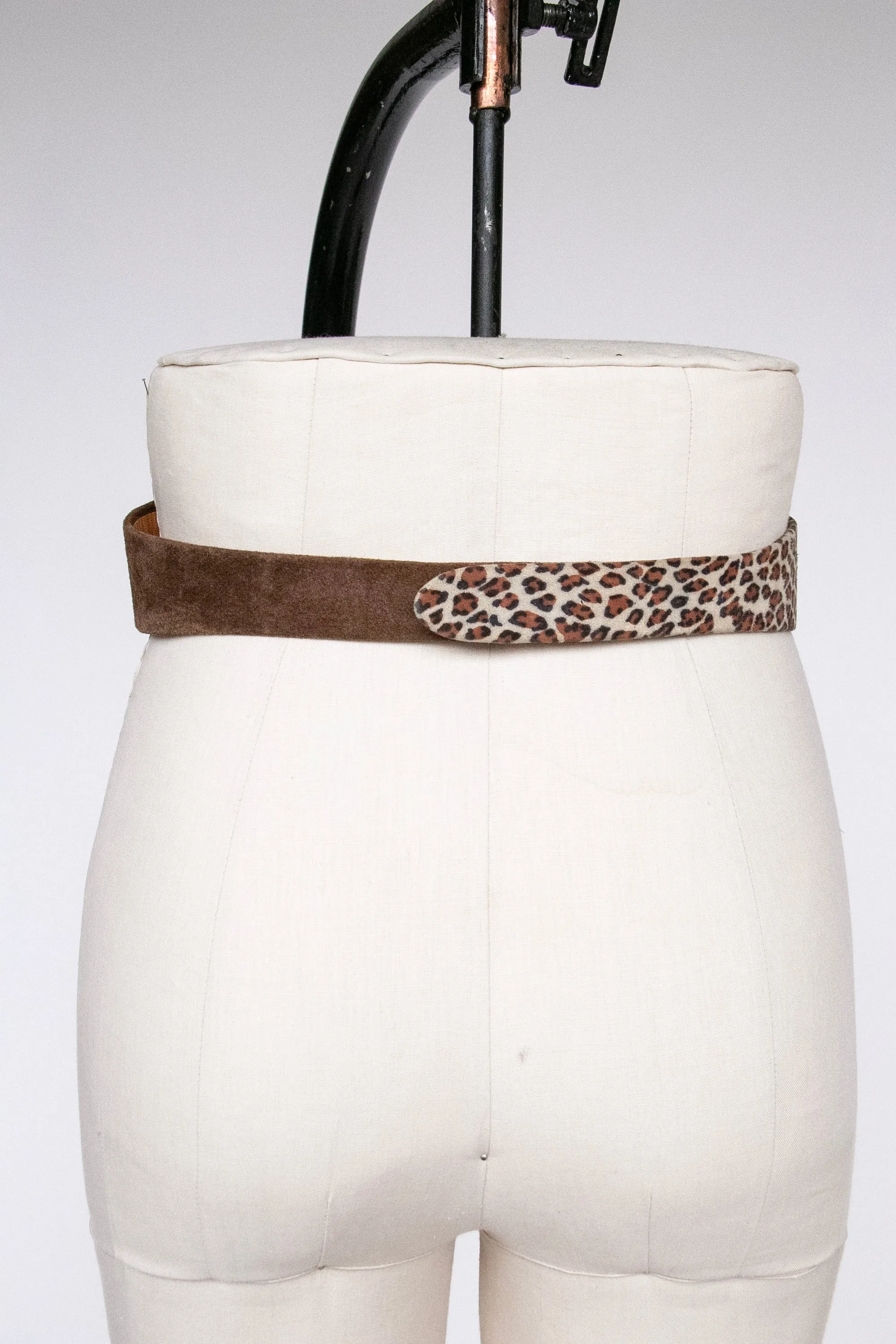 1980s Belt Suede Leopard Cinch Waist M