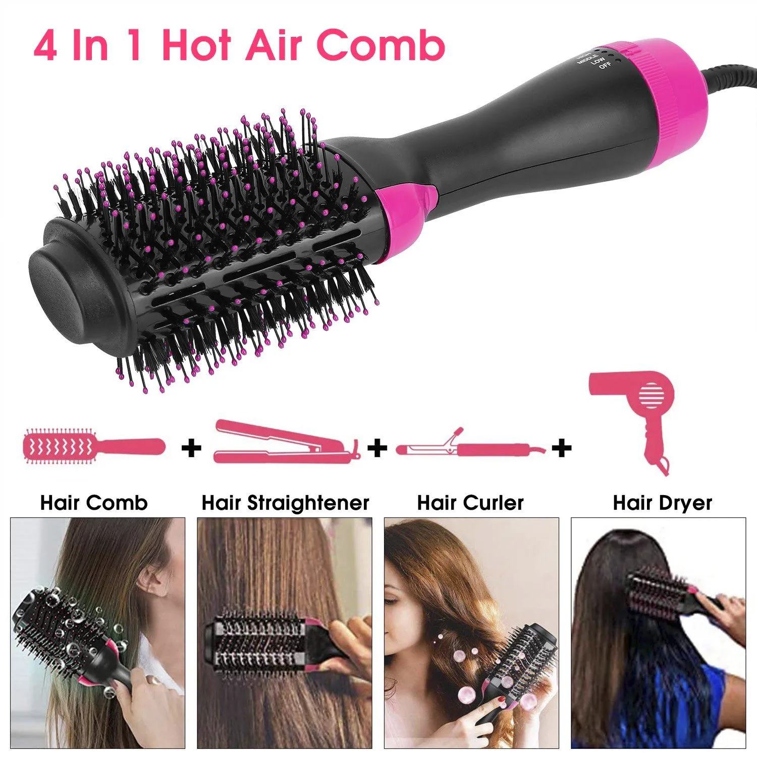 4-in-1 Hair Dryer Volumizer Brush