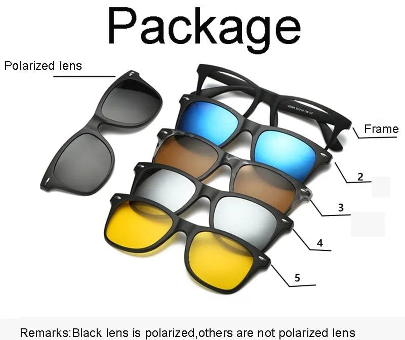 5-in-1 Magnetic Polarized Sunglasses