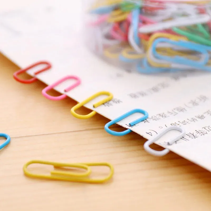 50pc Colorful Paper Clips Metal Marking Bookmark label sign Paper stationery clips for Ticket Holder Pins school office supplies