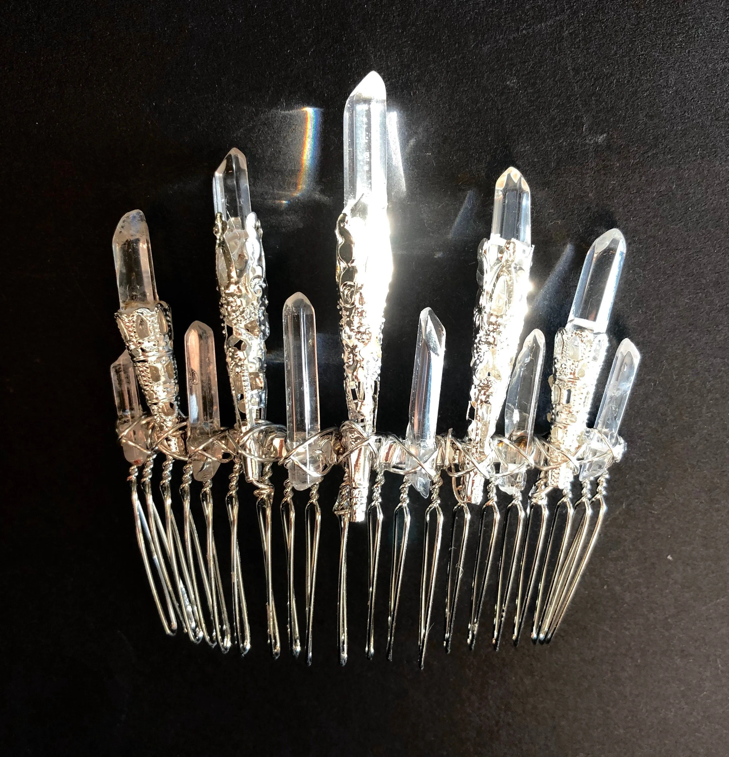 8cm Crystal Filigree Comb