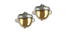 Acorn Cufflinks Jewelry Sterling Silver And Yellow Bronze Handmade Acorn Cufflinks ACN1-TNCL