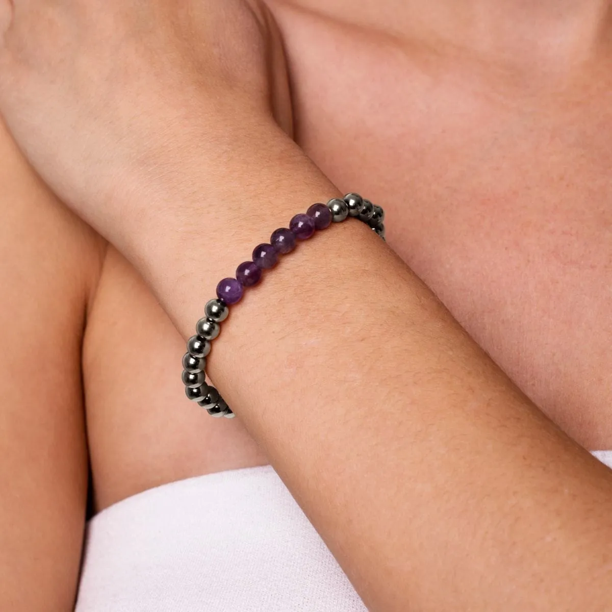 Admiration | Silver | Amethyst | Gemstone Expression Bracelet