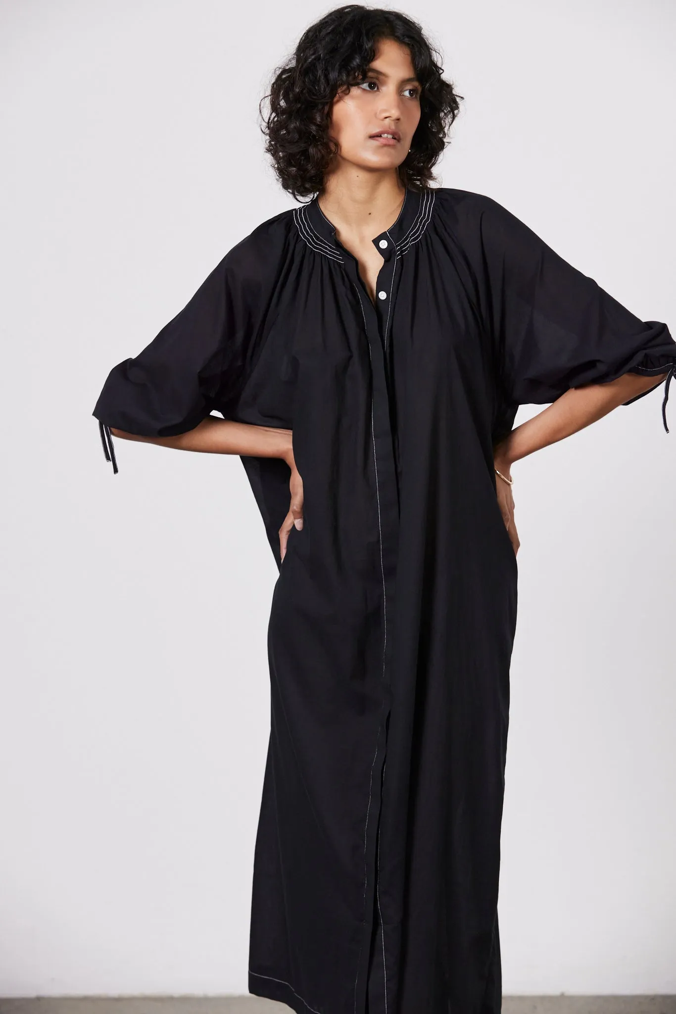 Agathe Cotton Dress - Black