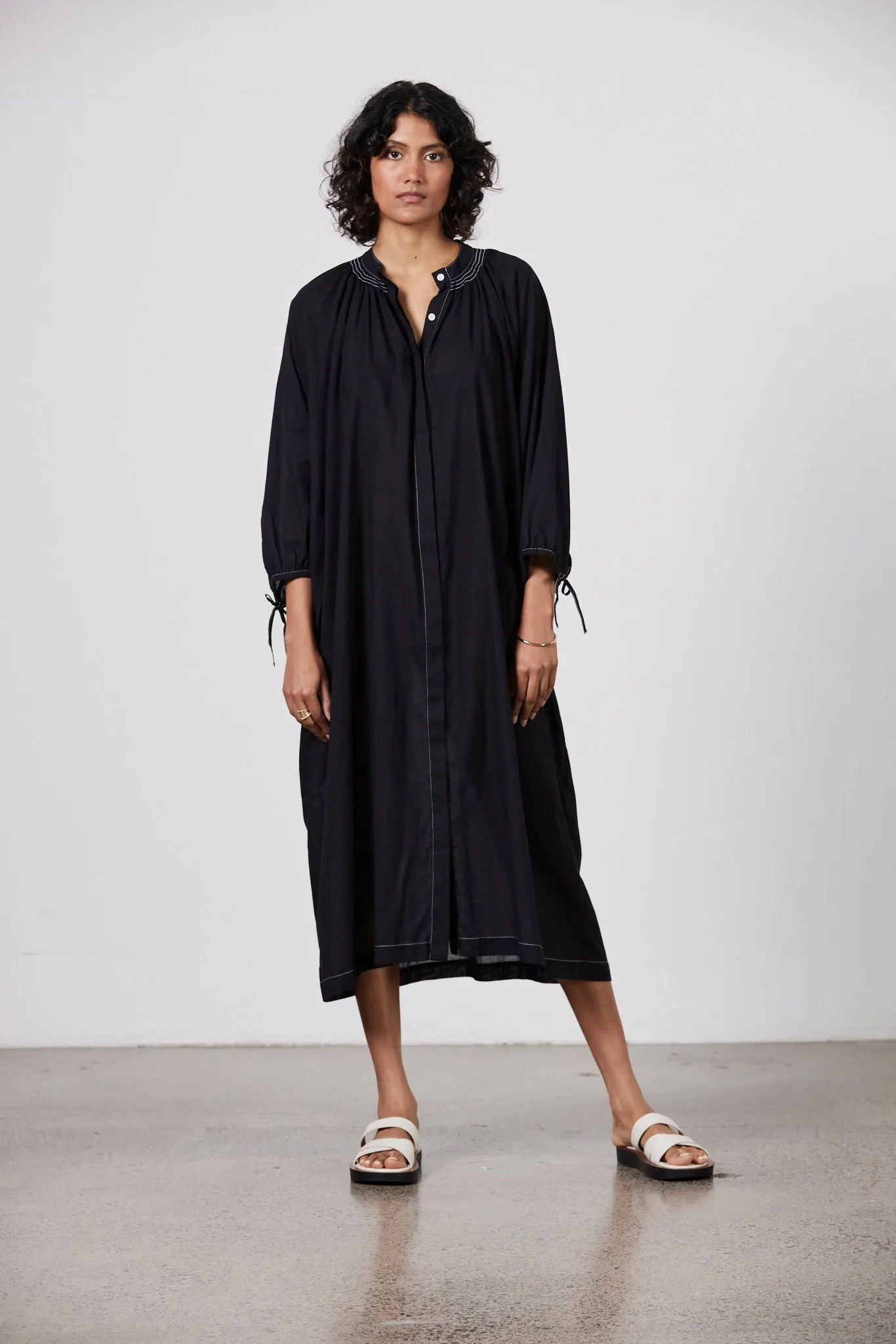 Agathe Cotton Dress - Black