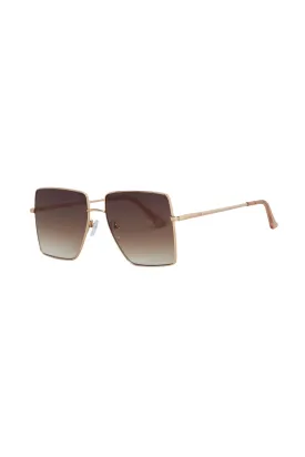 Aire Hadron Sunglasses Gold Brown Grad