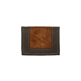 American West Womens Cow Town Small Brindle Hair-On Leather Trifold Wallet