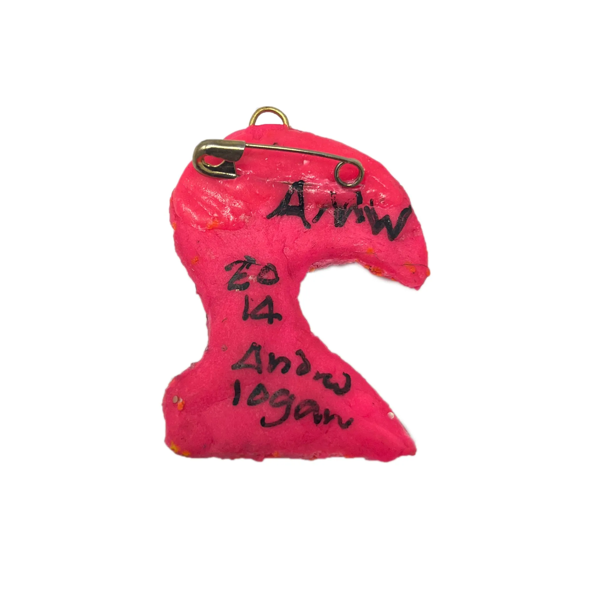 AMW NEON NUMBERS NEON PINK BROOCH / PENDANT, 2014