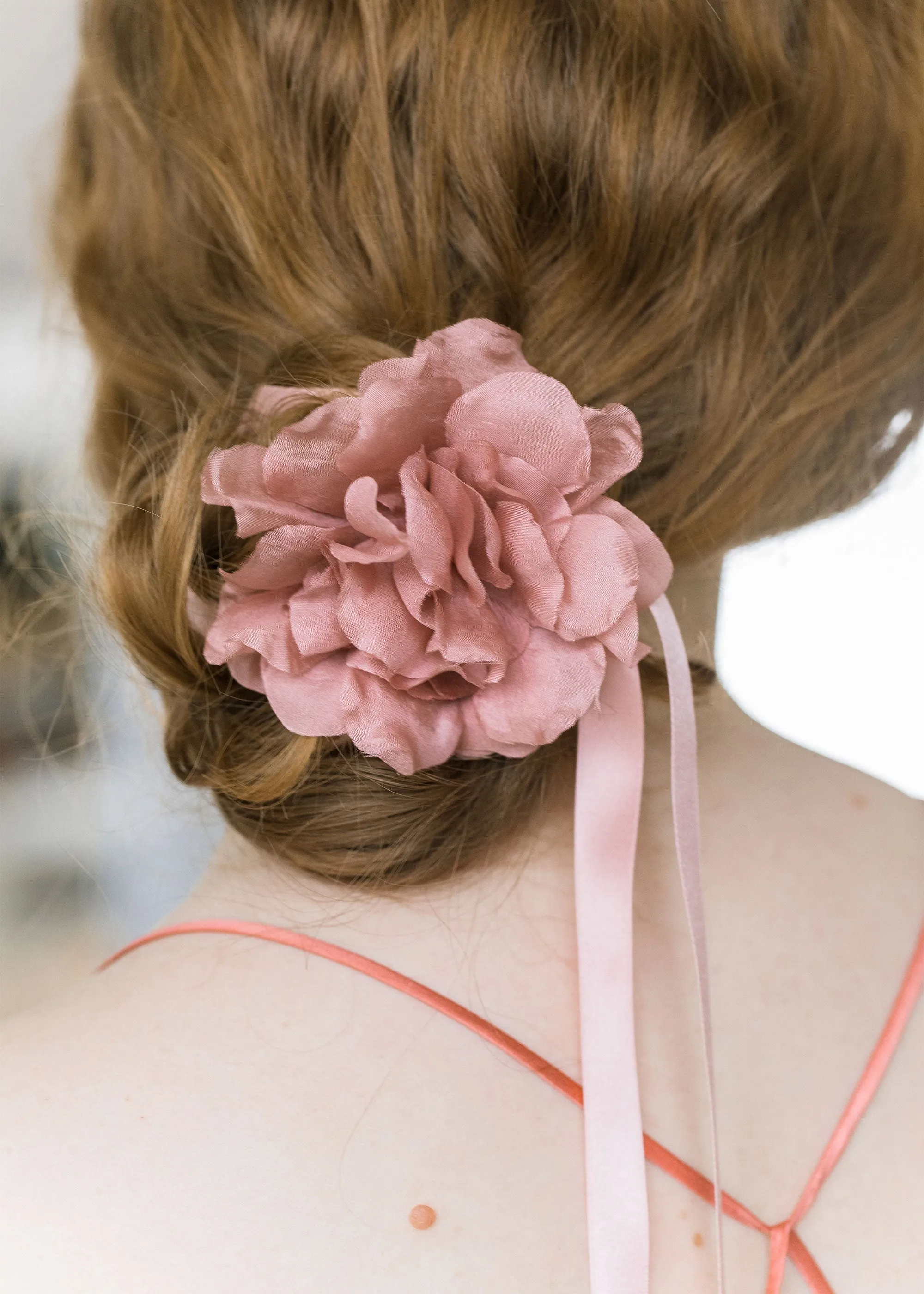 Anelise Ribbon Tie -- Dusty Rose