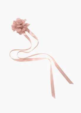 Anelise Ribbon Tie -- Dusty Rose