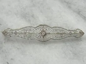 Antique Edwardian, Diamond Filigree Brooch