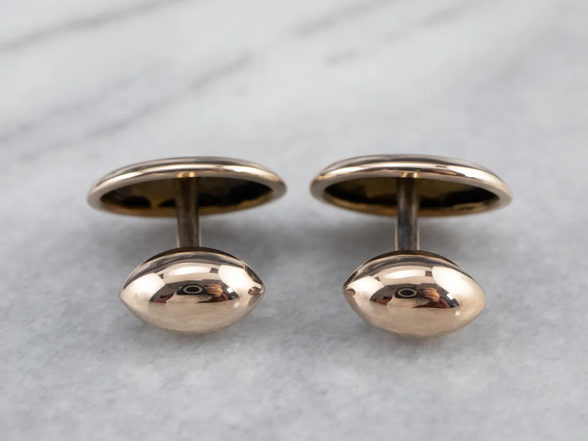 Antique Polished Rose Gold Cufflinks