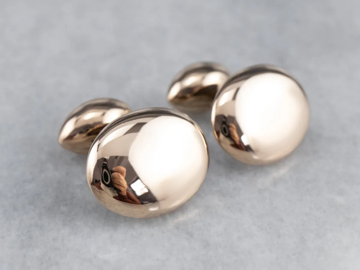 Antique Polished Rose Gold Cufflinks