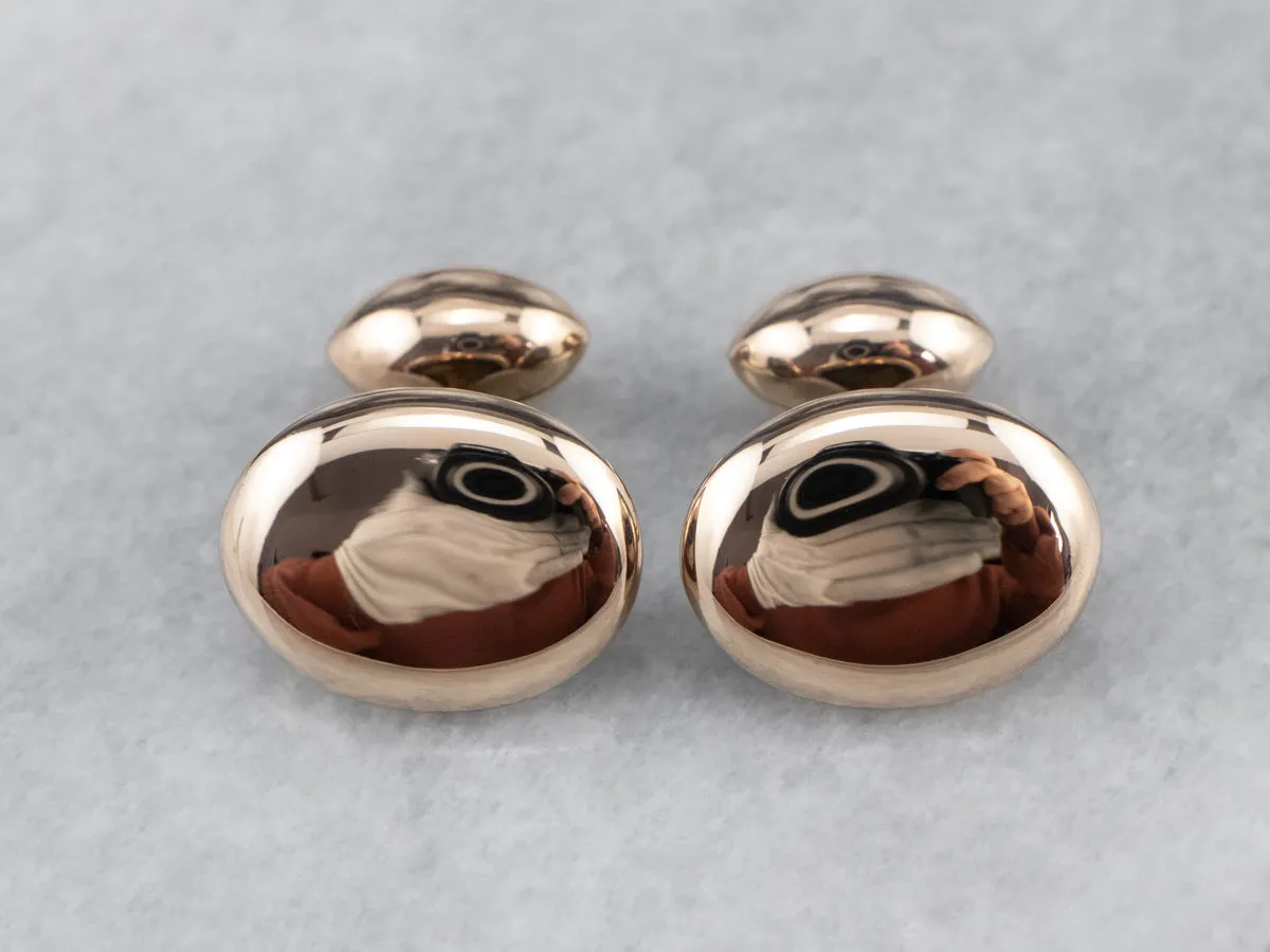 Antique Polished Rose Gold Cufflinks