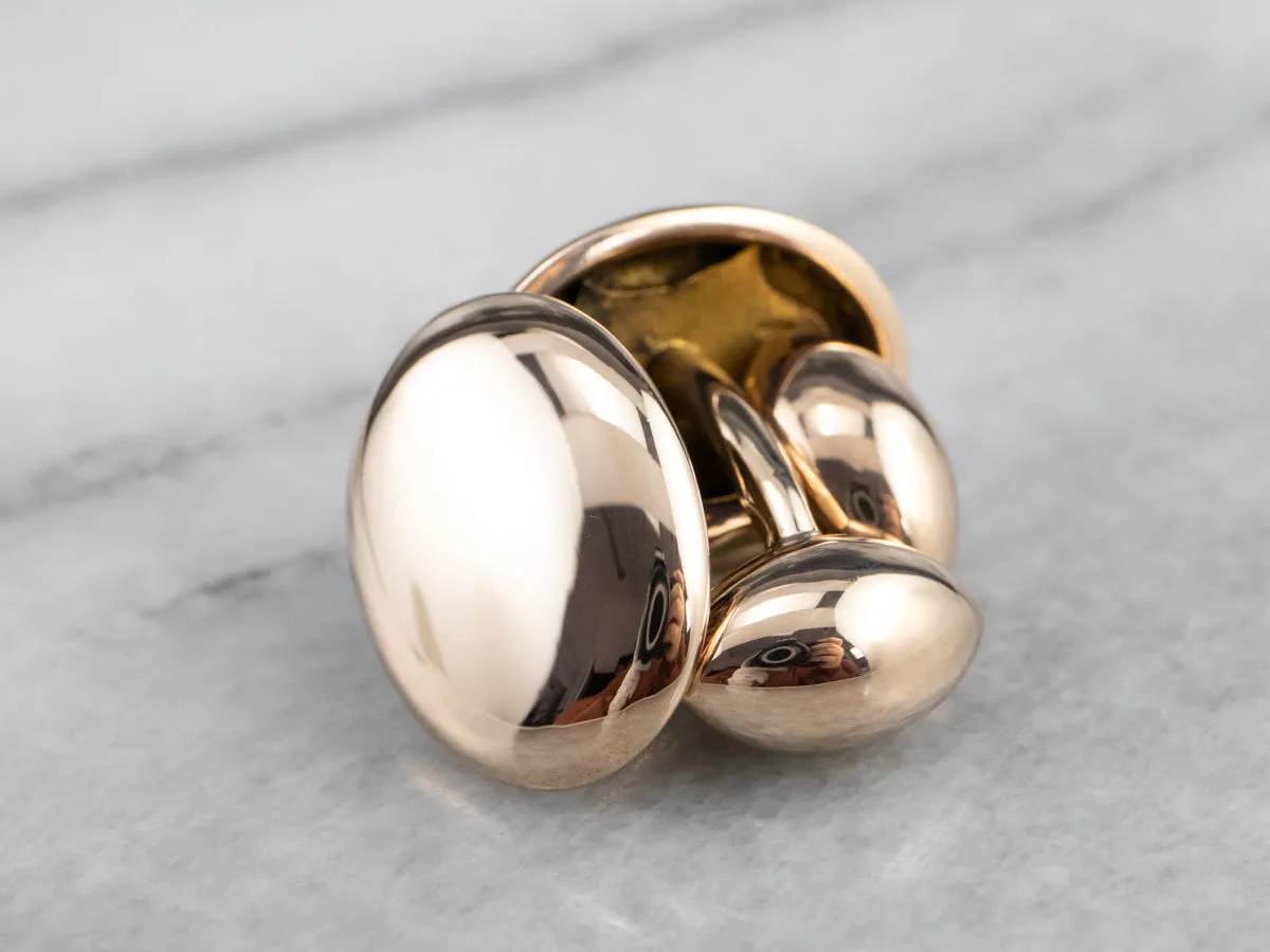 Antique Polished Rose Gold Cufflinks