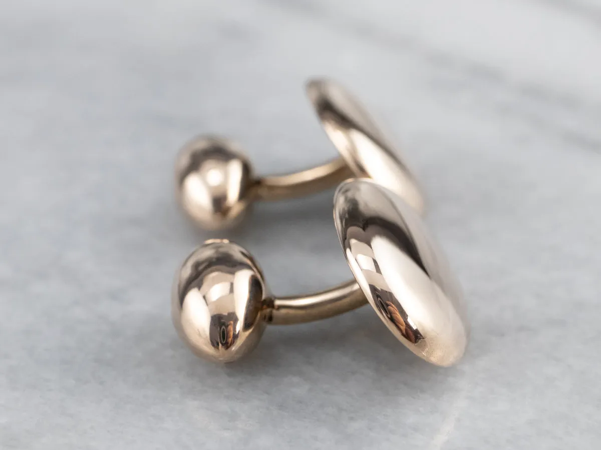 Antique Polished Rose Gold Cufflinks