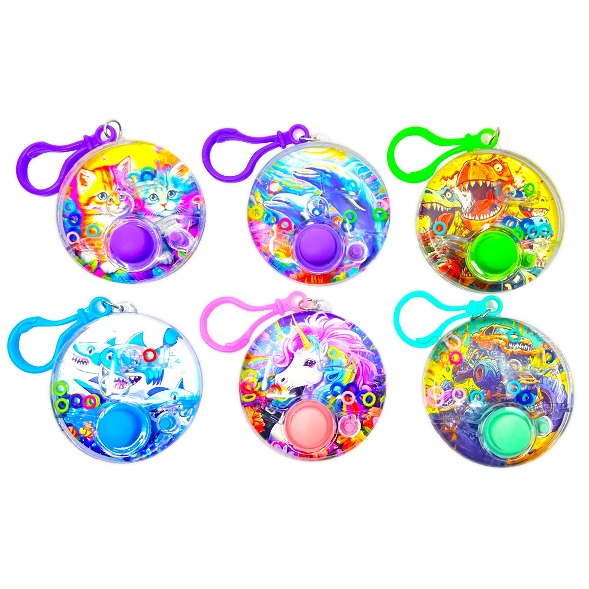 Aqua Ring Water Toss Game Keychain - 12 Pieces Per Retail Ready Display 25068