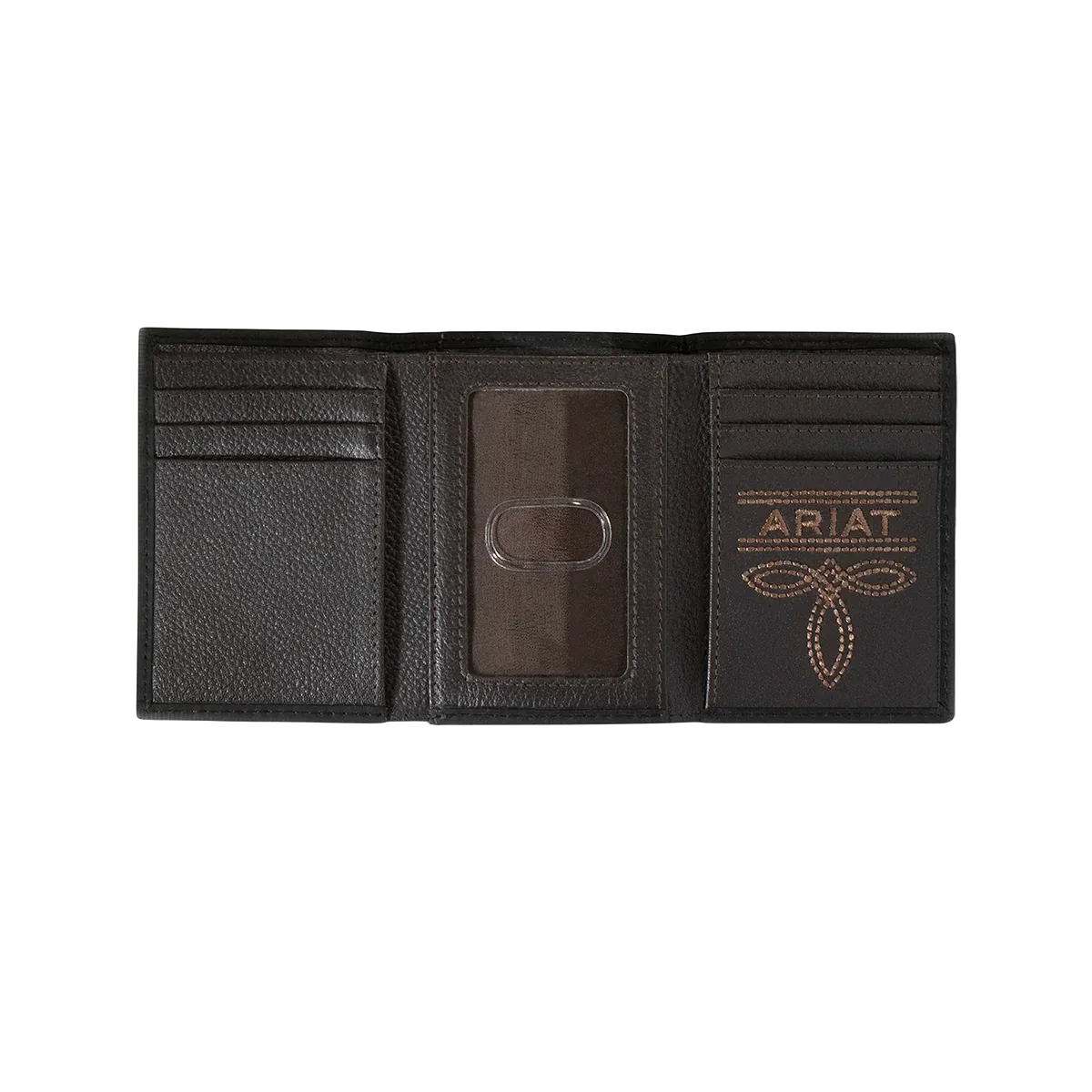 Ariat Mexican Flag TriFold Black Leather Wallet