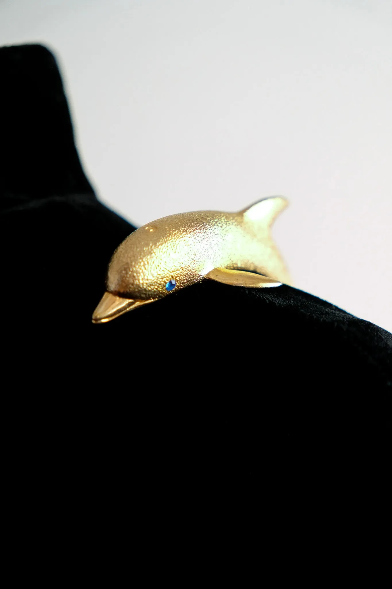 Avant Garde Gold Dolphin Shoulder Brooch