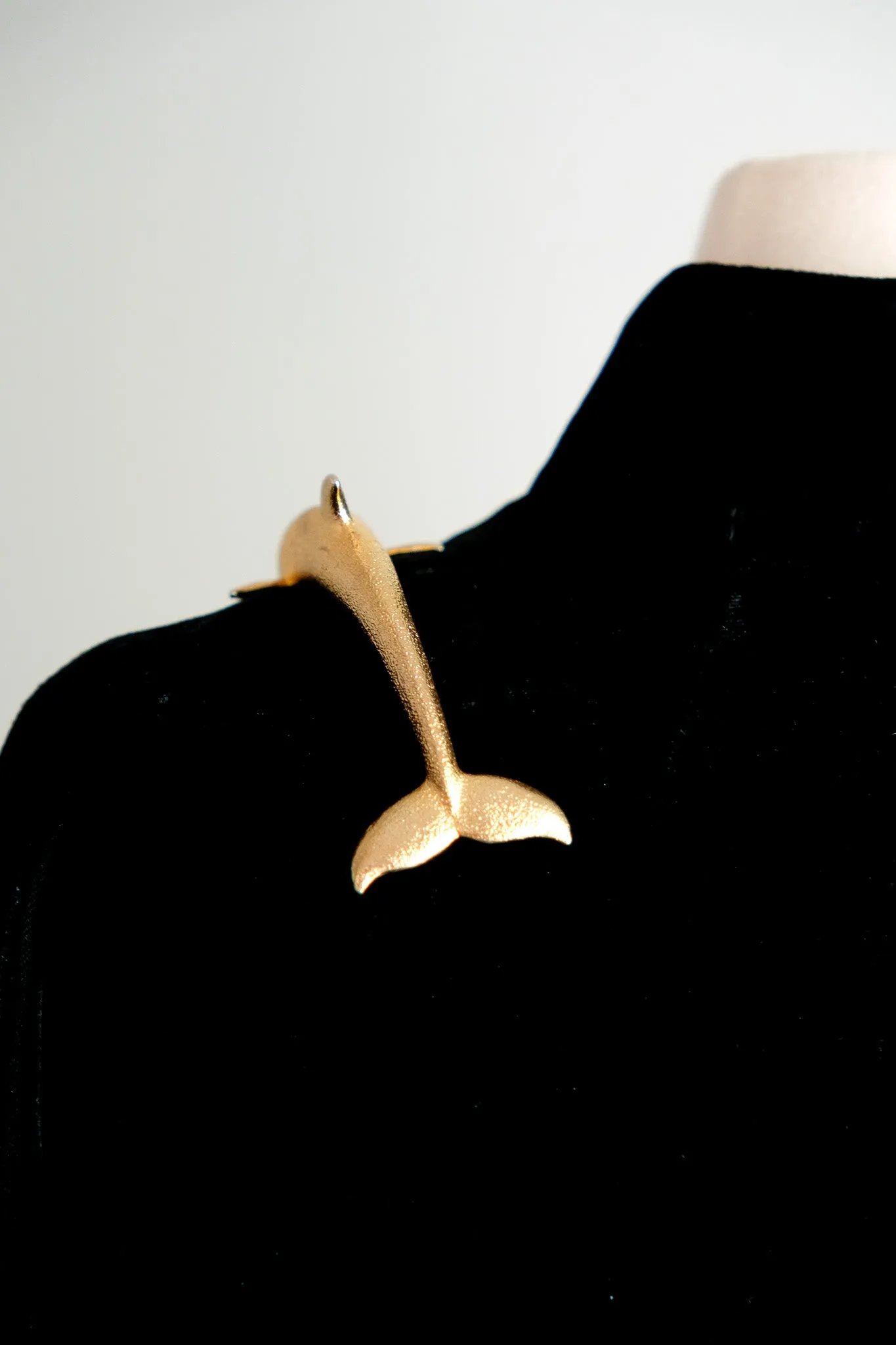 Avant Garde Gold Dolphin Shoulder Brooch