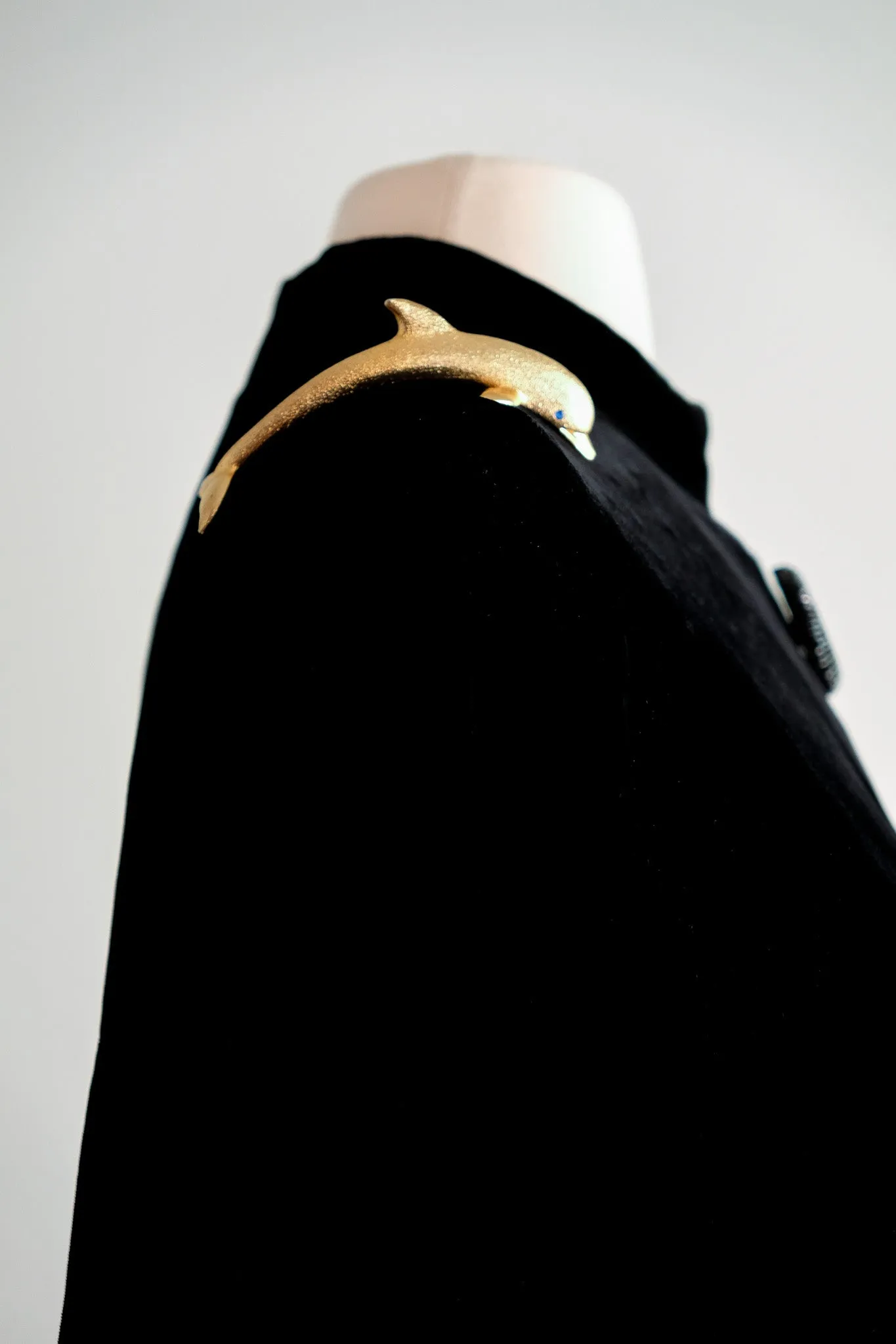 Avant Garde Gold Dolphin Shoulder Brooch