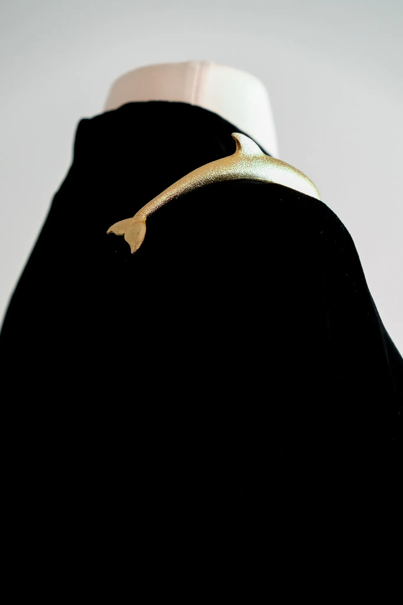 Avant Garde Gold Dolphin Shoulder Brooch