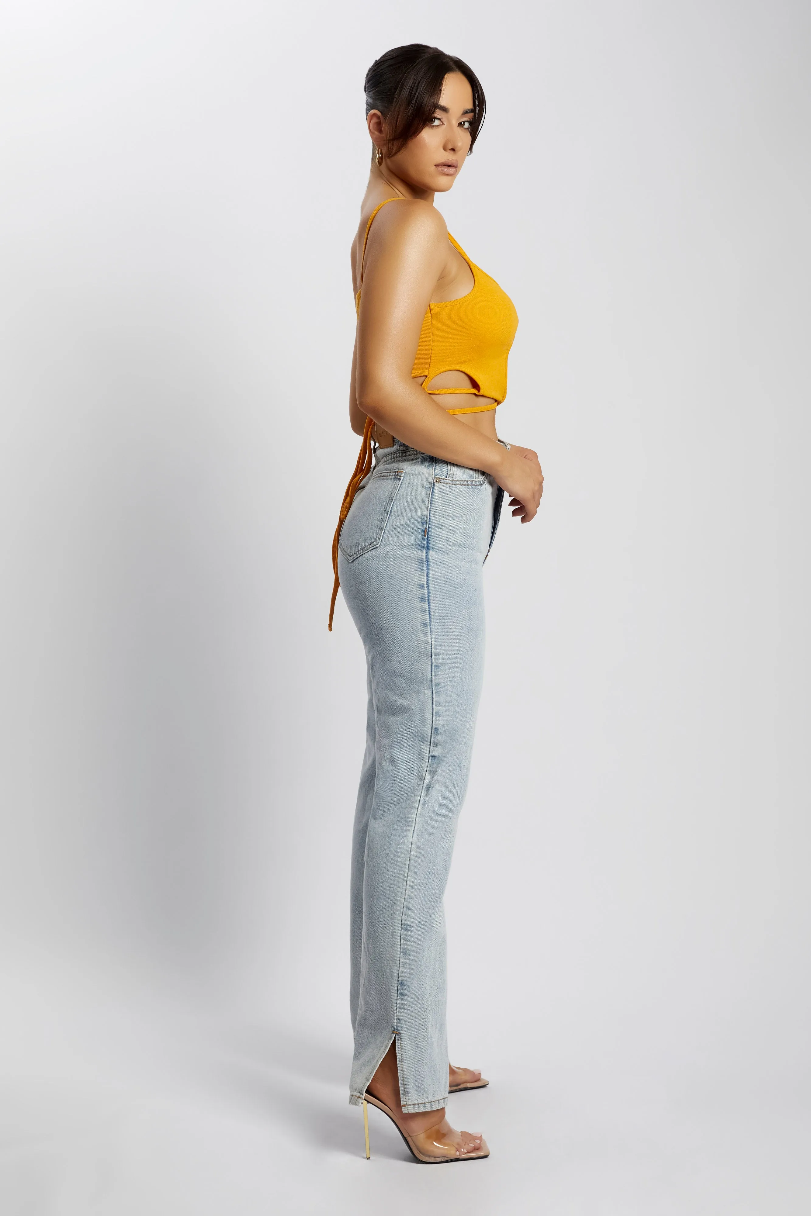 Ayesha Cut Out Singlet - Mango