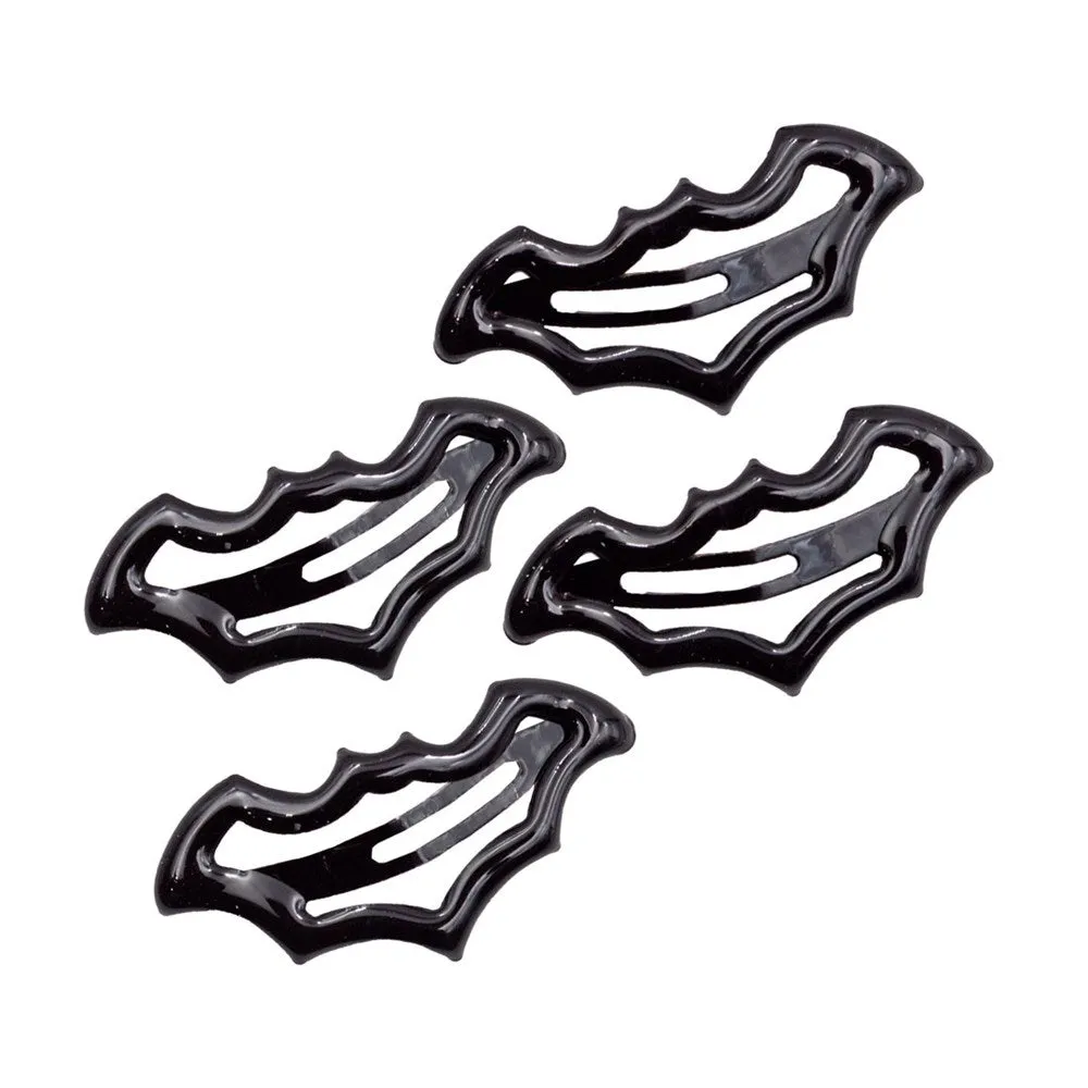 Bat Snap Hair Clips - Black