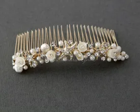 Beach Wedding Headpiece of Starfish and Shell Flowers