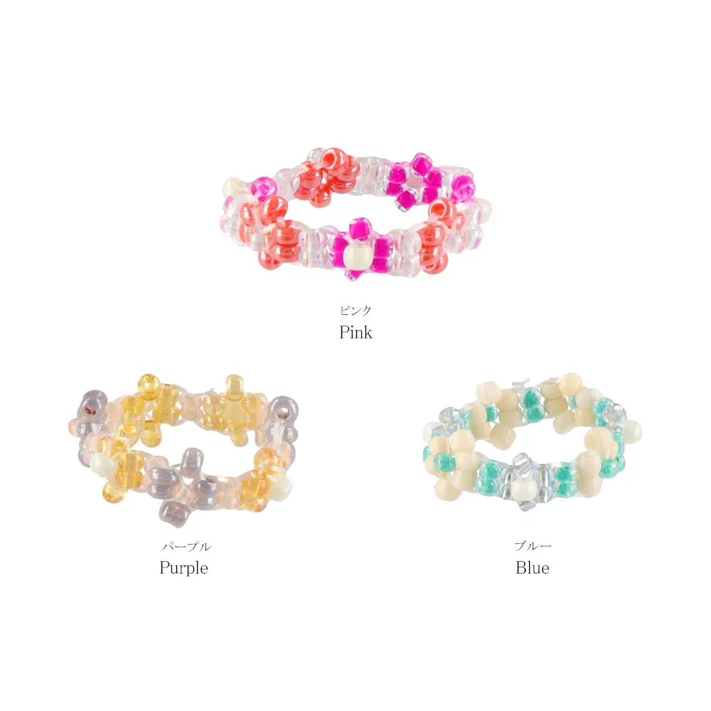 Beaded Flower Novelty Ring