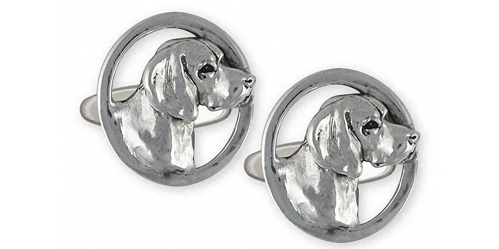 Beagle Jewelry Sterling Silver Beagle Cufflinks Handmade Dog Jewelry BG13-CL