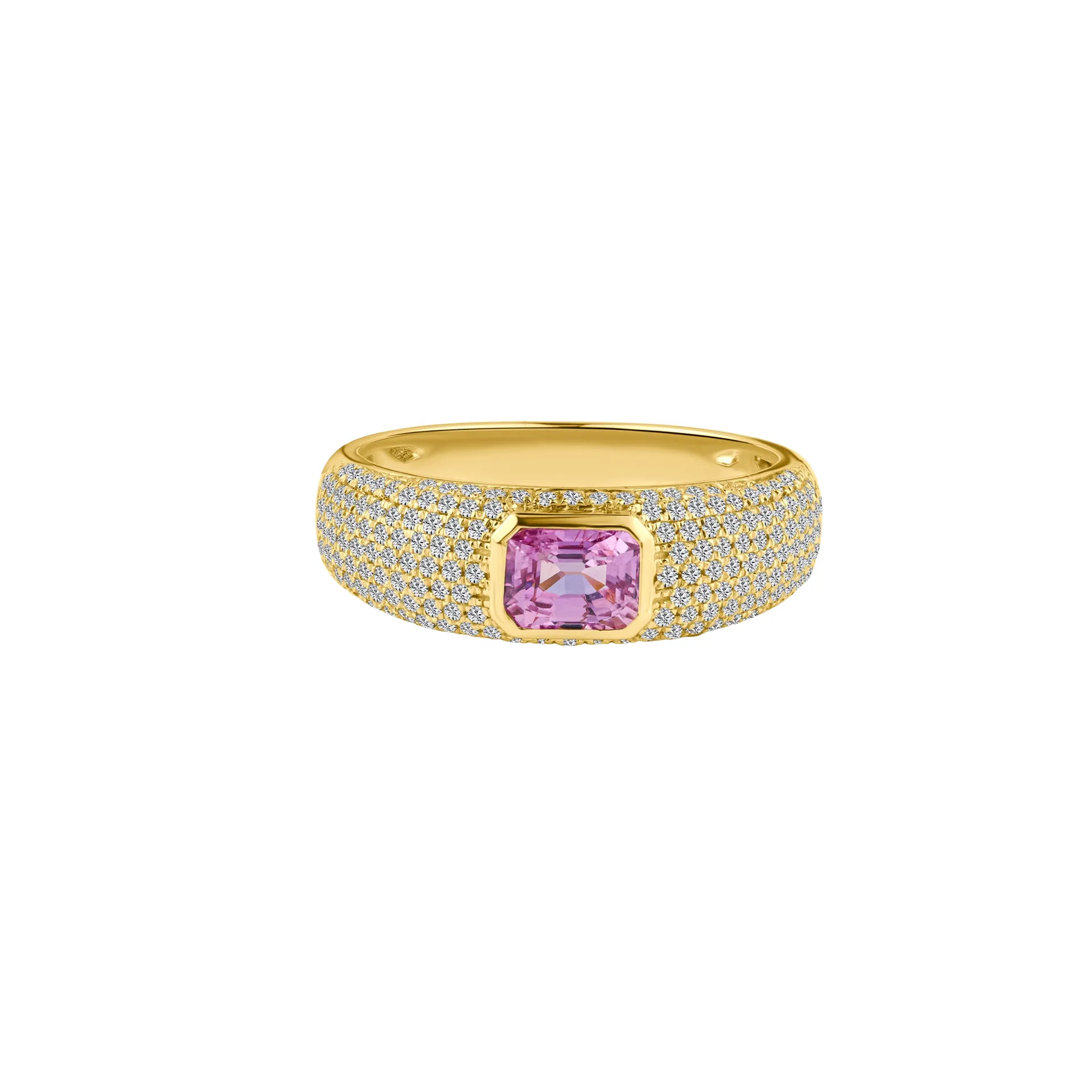 Bezel Set Gemstone & Diamond Stacking Ring