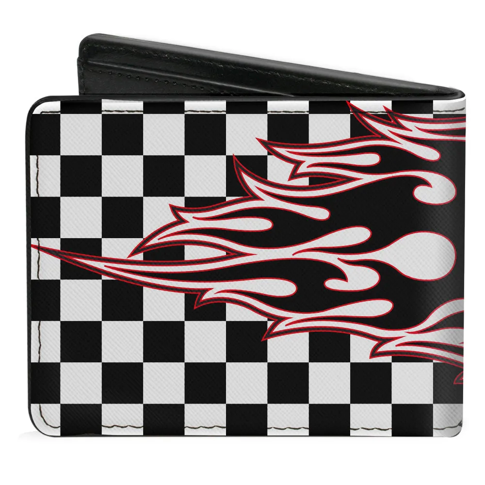 Bi-Fold Wallet - Star Wars Darth Vader Flames Checkers Black White Red by Buckle-Down