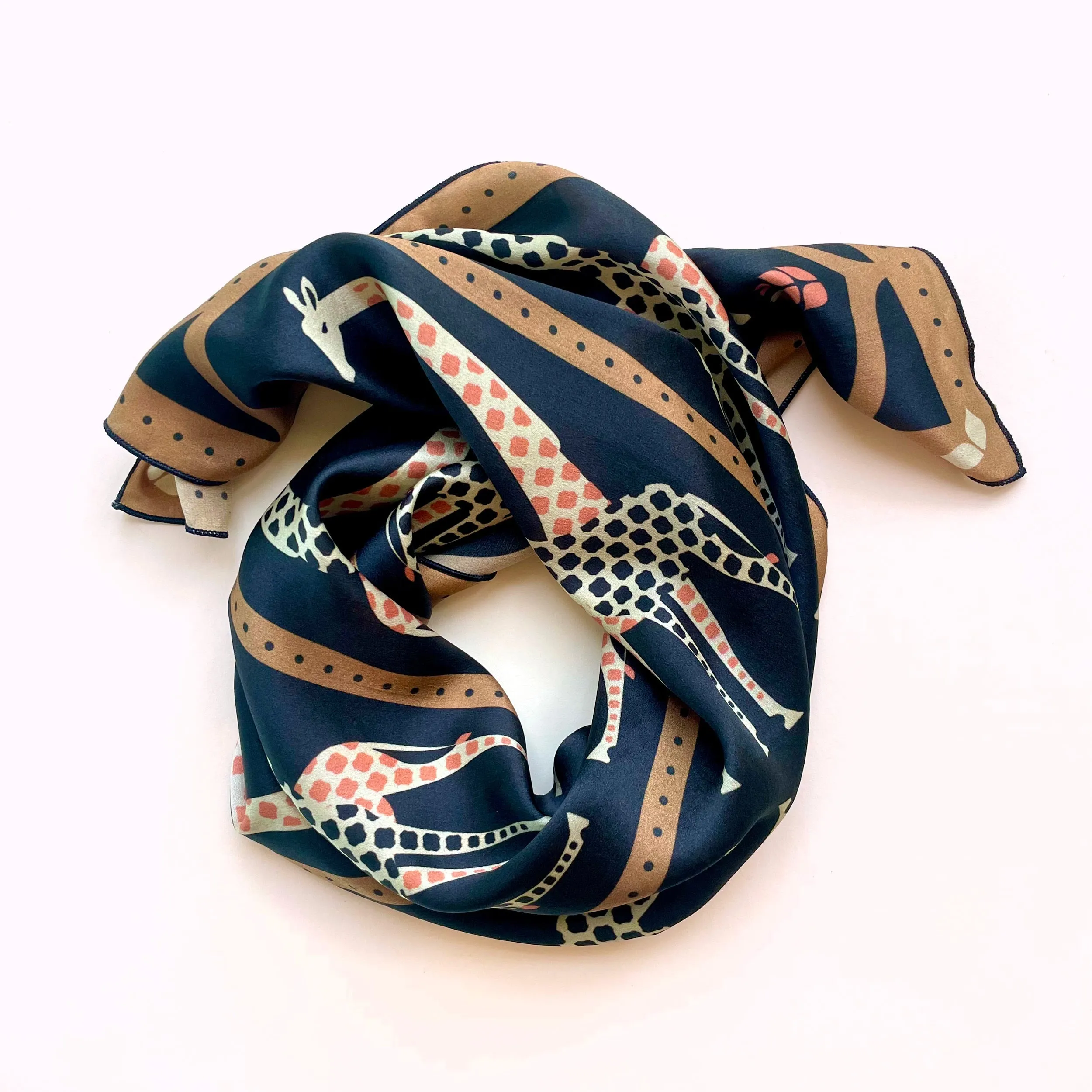 Big Camel Leopard - large giraffe silk scarf