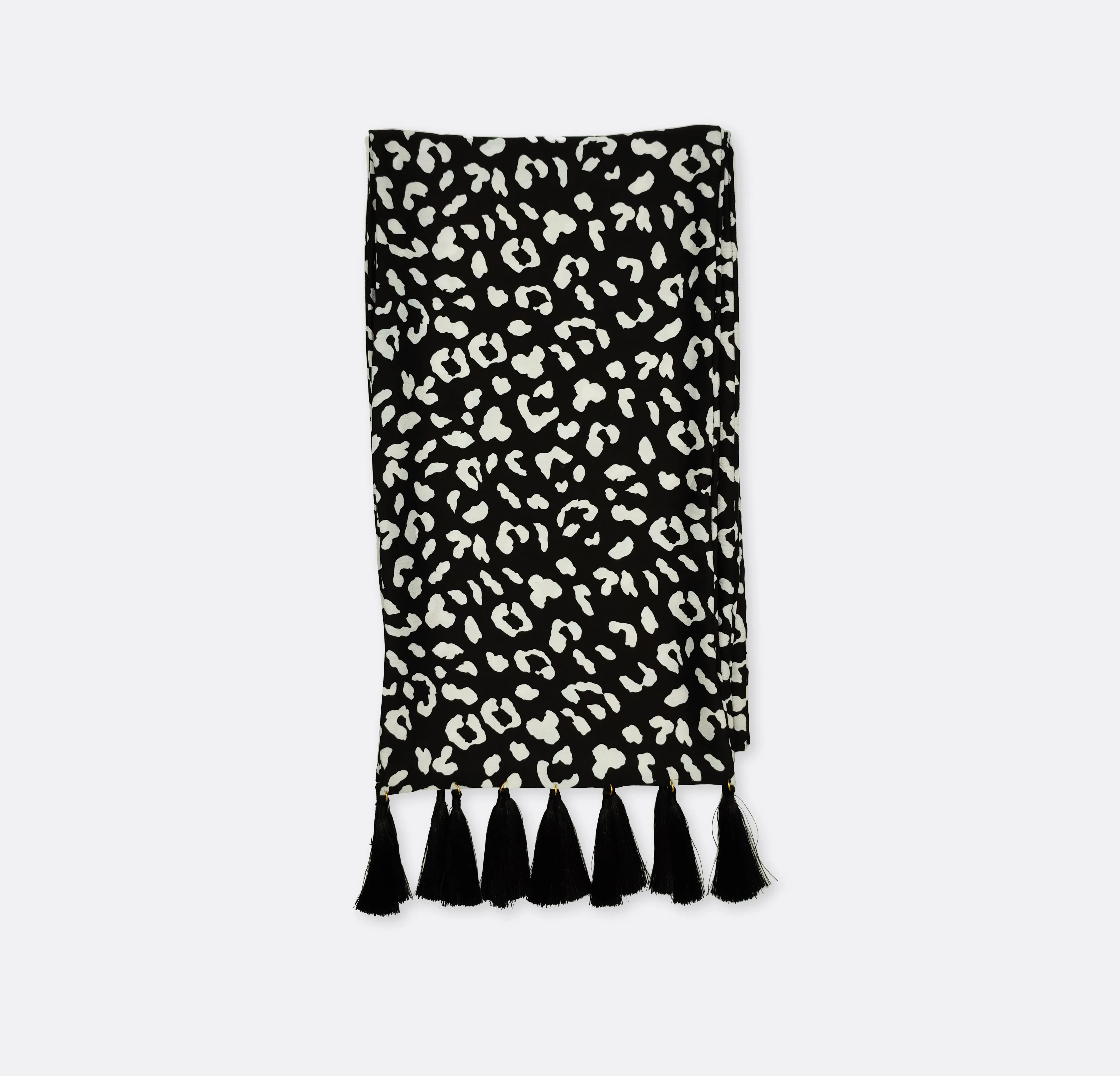 BLACK AND WHITE LEOPARD SILK MEN SCARVES