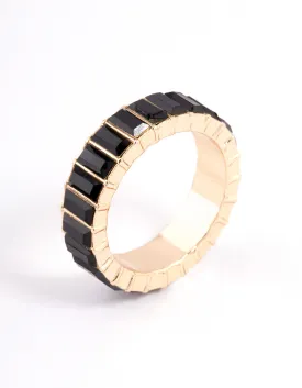 Black Baguette Band Ring