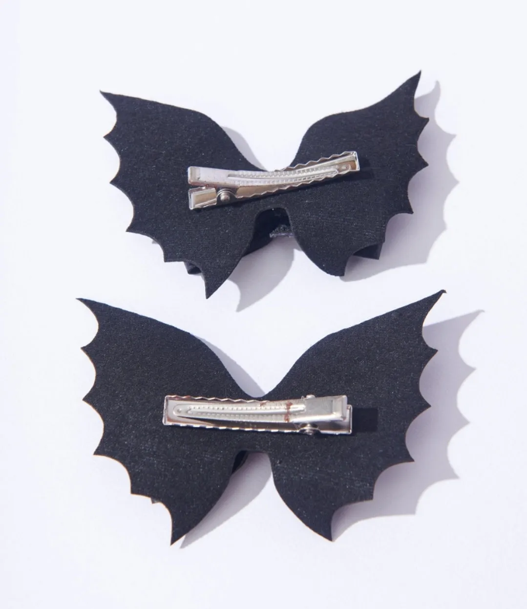 Black Bat Bow Hair Clips Set