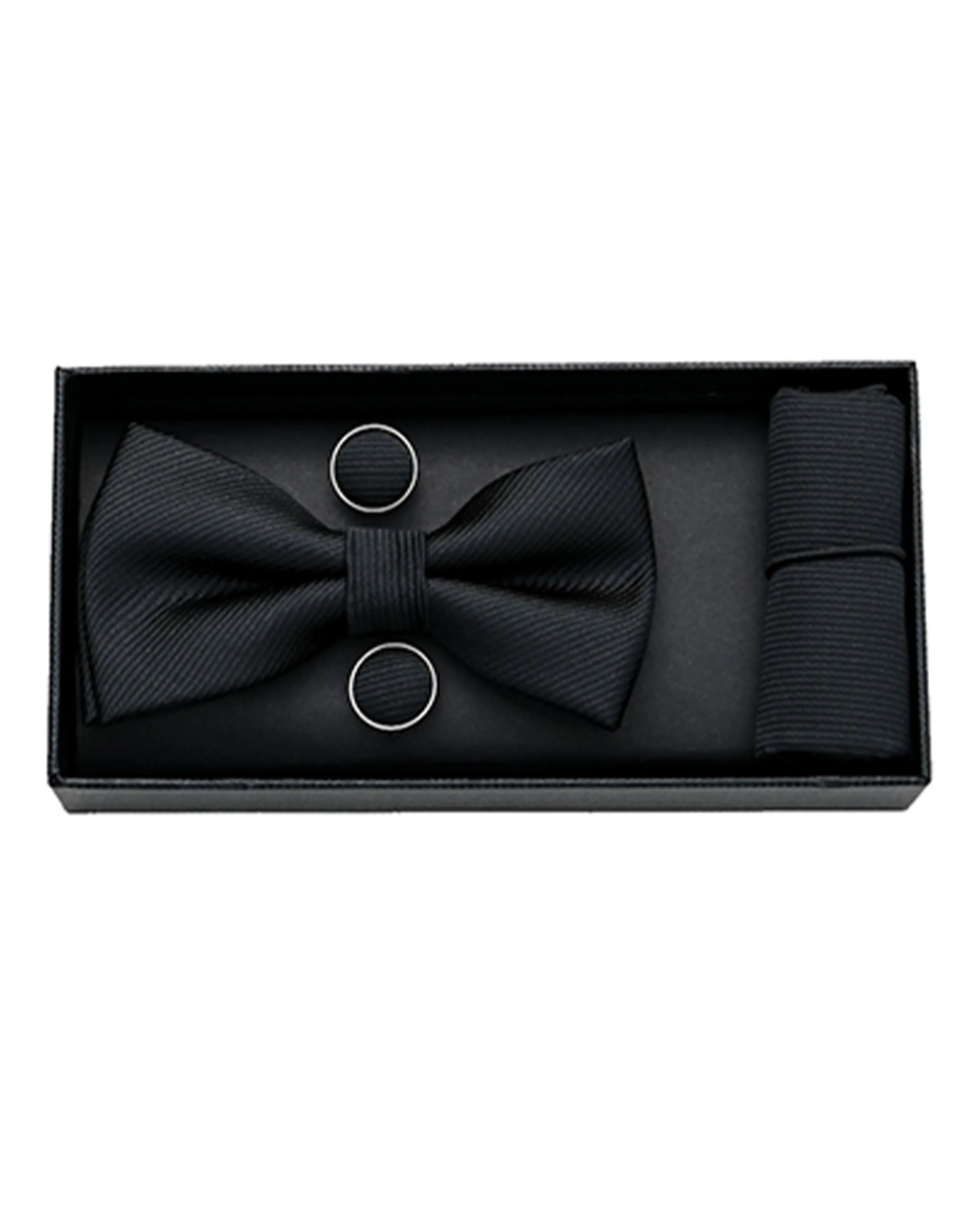 Black Etched Bowtie Set