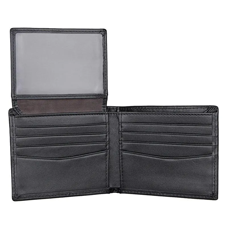 Black Leather Billfold Wallet for Men Black Bifold Wallet Coffee Leather Small Wallet For Men