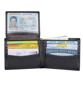 Black Leather Billfold Wallet for Men Black Bifold Wallet Coffee Leather Small Wallet For Men