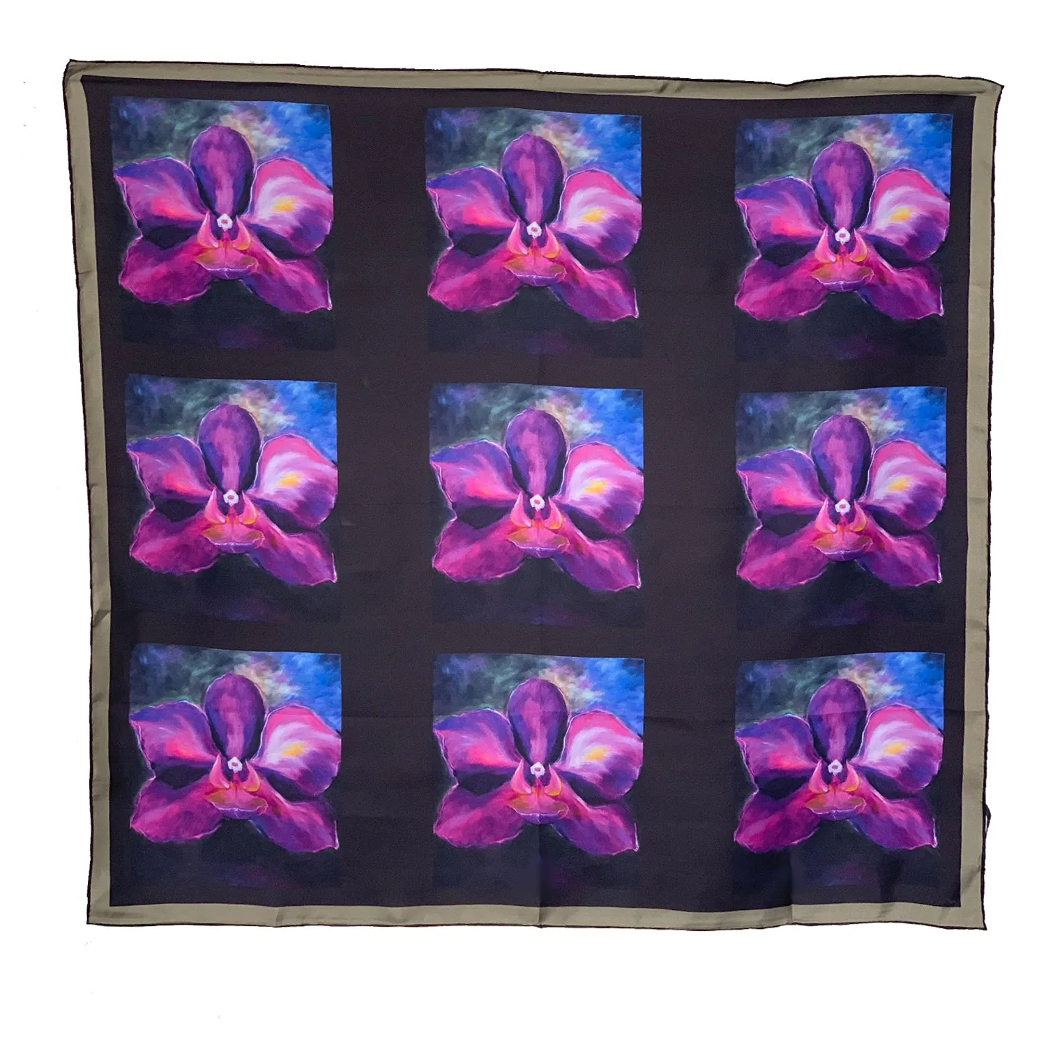 Black Orchid - Square Silk Scarf