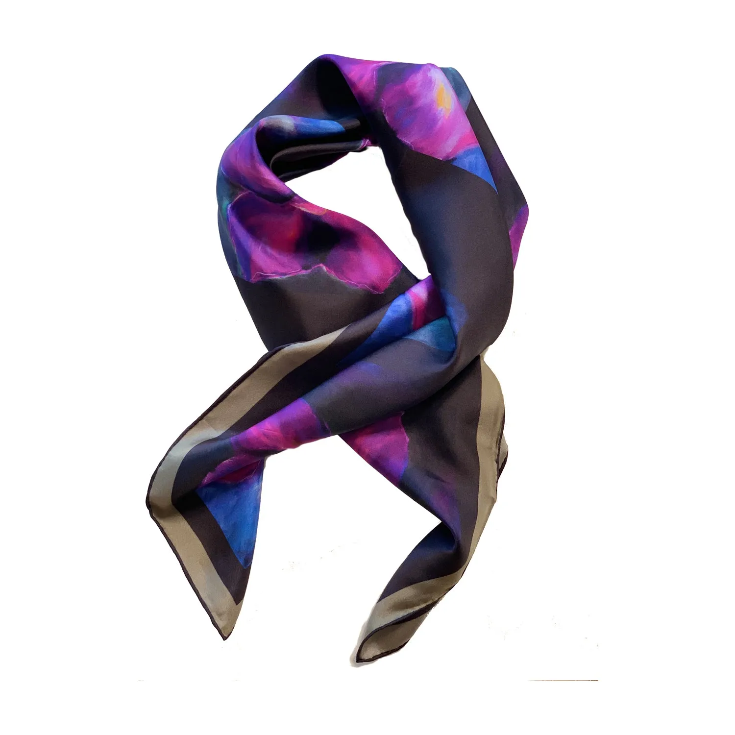 Black Orchid - Square Silk Scarf