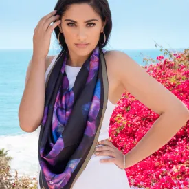 Black Orchid - Square Silk Scarf