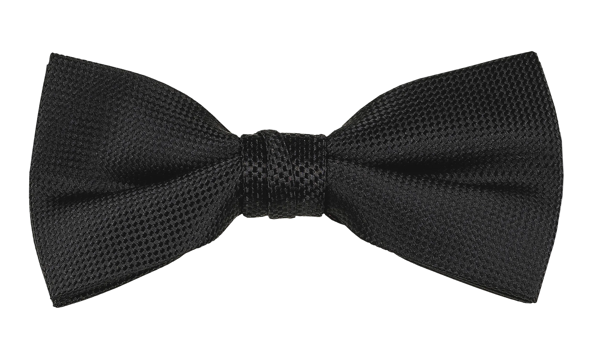 Black Self Pattern Tie, Bow Tie, Handkerchief