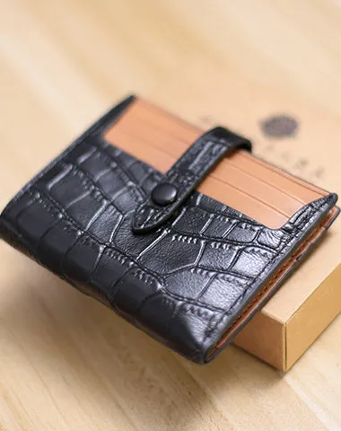 Black&Green Cute Women Leather Slim Wallet Card Wallet Mini Billfold Wallets Slim Brown Card Holder Wallets For Women