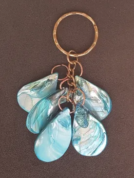 Blue Shells Keyring Bag Charm