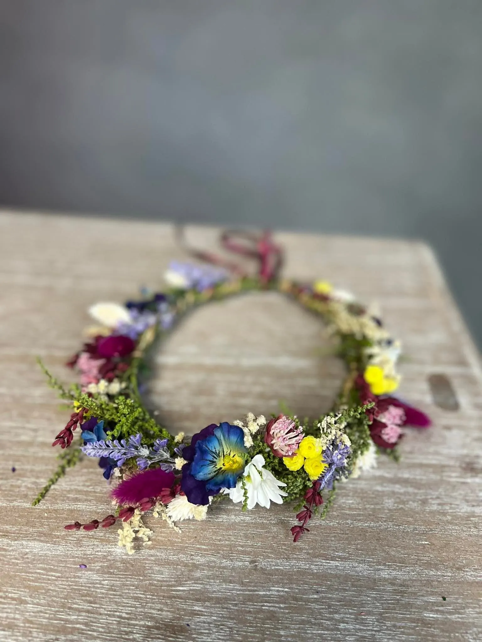 Bridal meadow flower hair crown