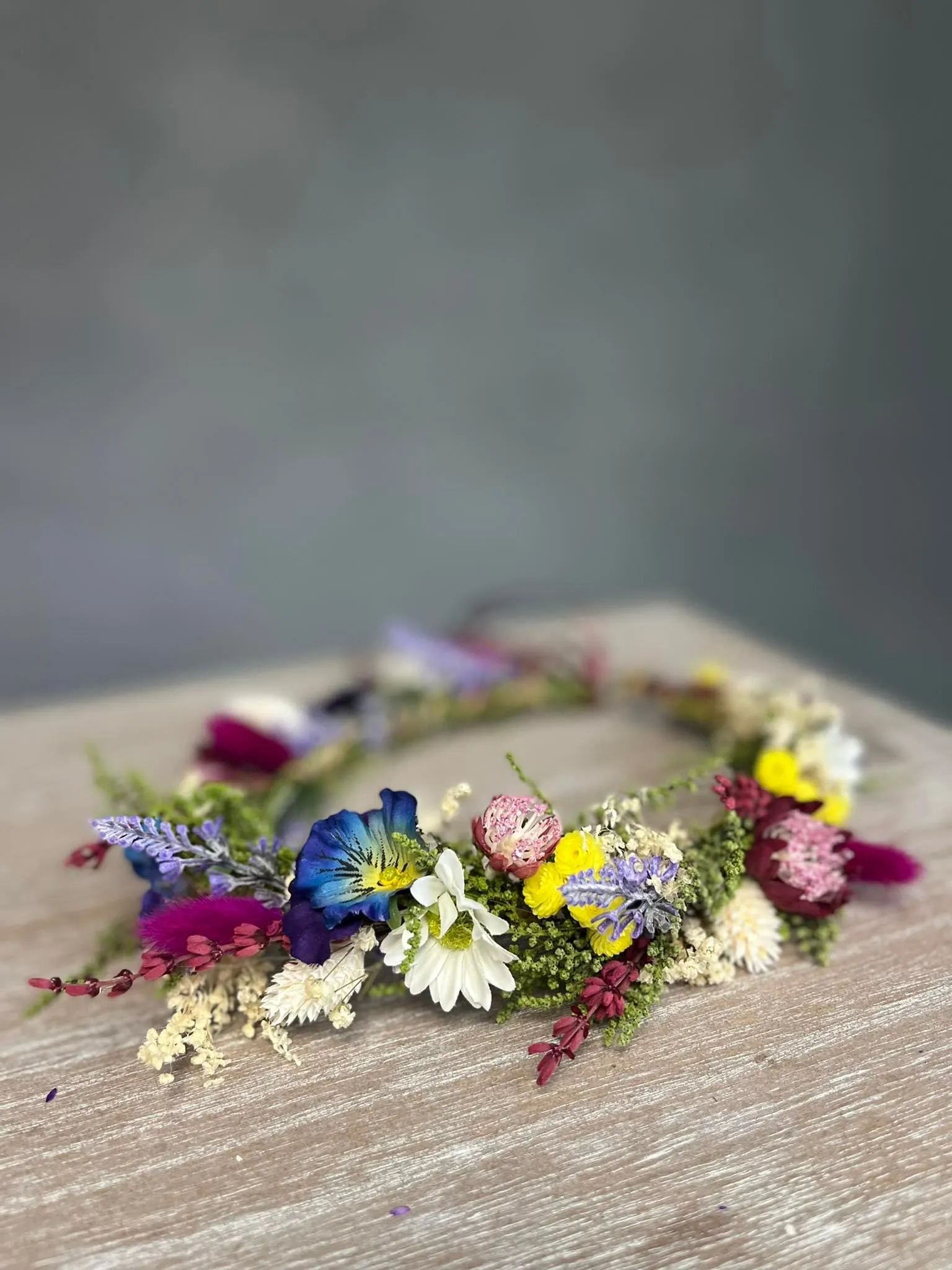 Bridal meadow flower hair crown